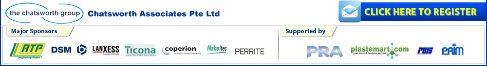 Major Sponsors - ATP, DSM, Lanxess, Ticona, Coperion, Nabaltec, Perrite, Supported by PRA, Plastemart.com,  Plastics and Rubber Institute of Singapore, Plastics and Rubber Institute of Malaysia